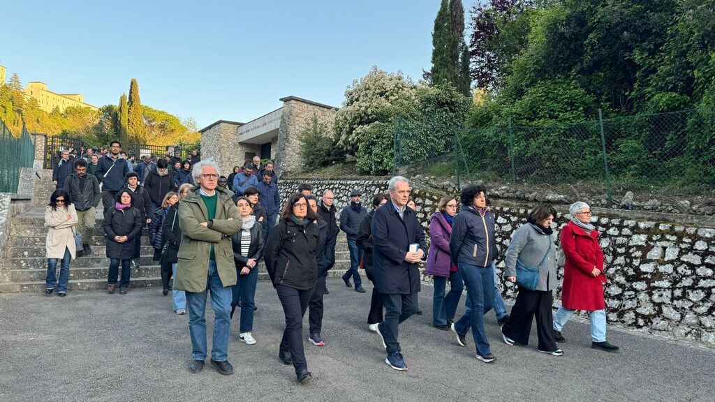 Eine Delegation der Gemeinschaft auf einer Pilgerreise nach Montecassino. Präsident Impagliazzo: 