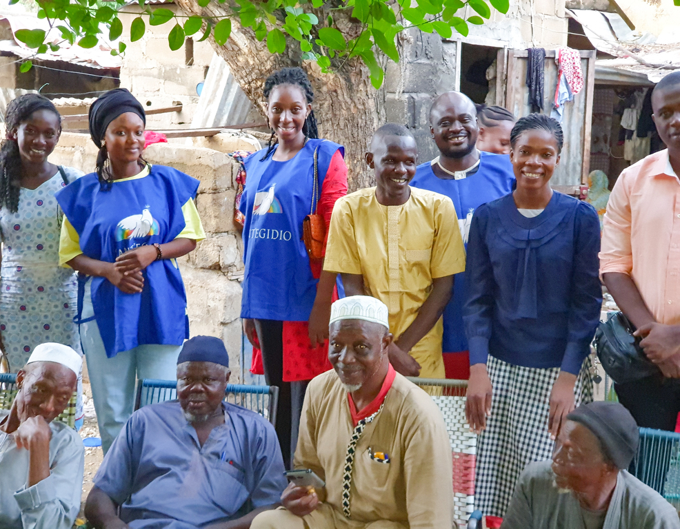 Meeting elderly lepers in the village of Bougouba, Mali, together with the Community of Sant'Egidio in Bamako