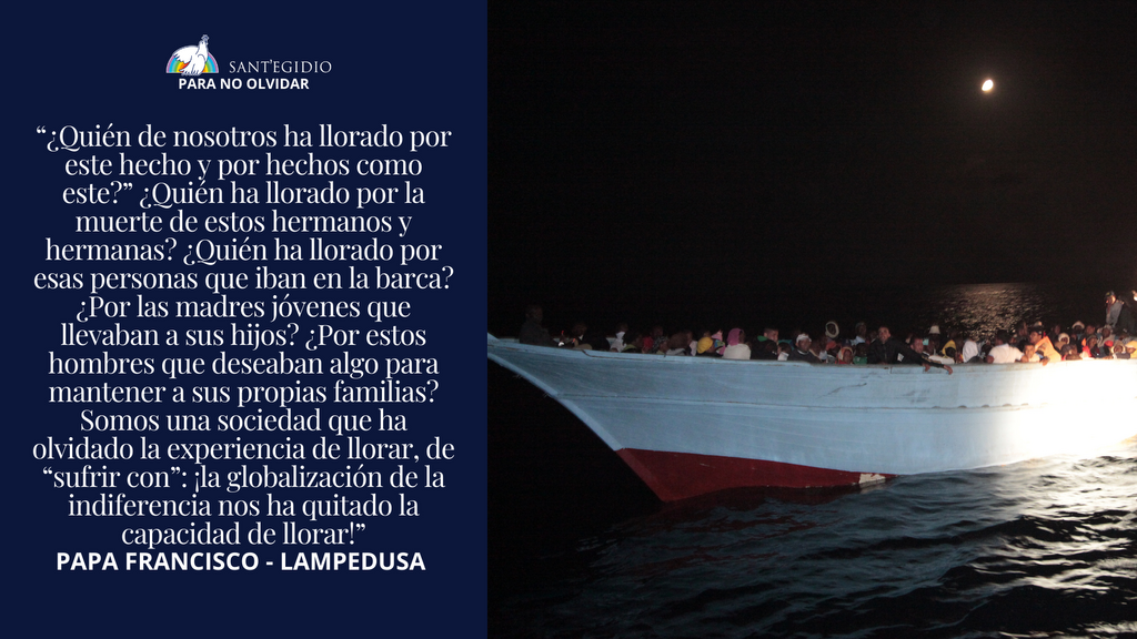 10 años después del naufragio de Lampedusa siguen muriendo muchas personas  en el mar. El día